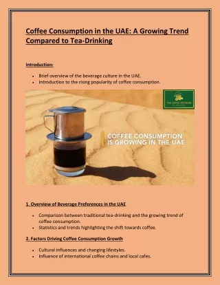Coffee Consumption in the UAE A Growing Trend Compared to Tea-Drinking