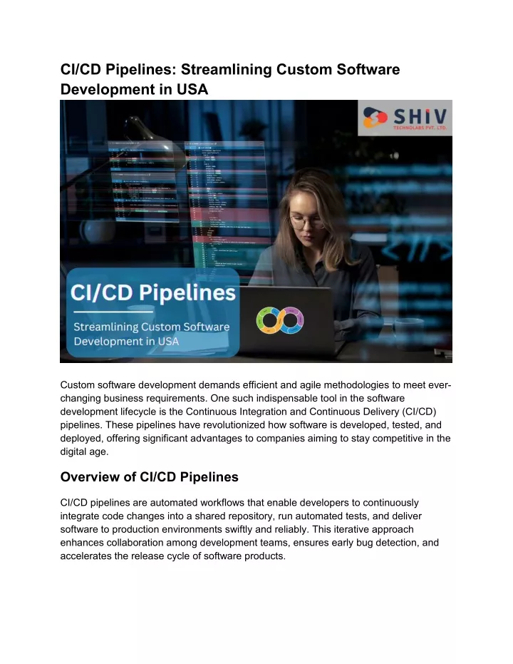 ci cd pipelines streamlining custom software