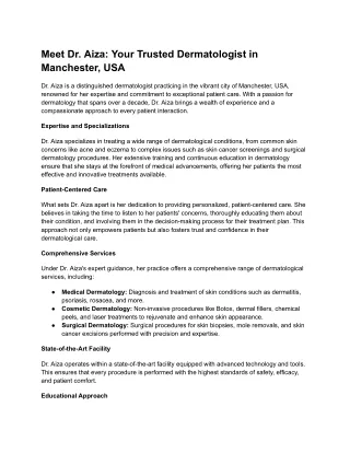 Dermatologist in Manchester