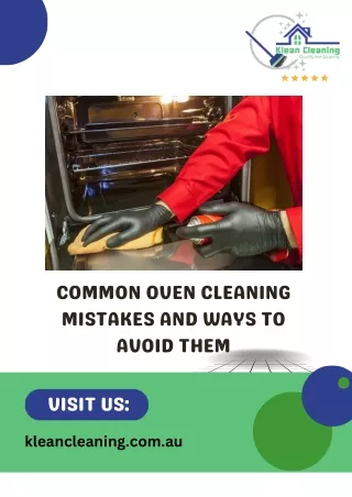 Common Oven Cleaning Mistakes And Ways To Avoid Them