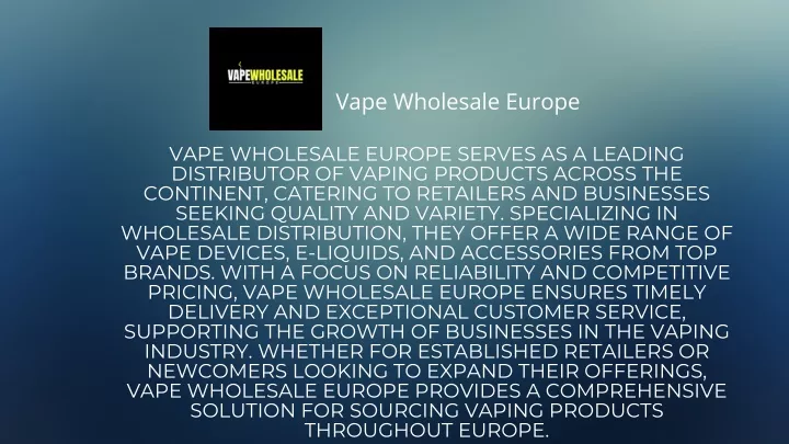 vape wholesale europe