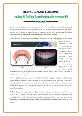 Leading All On Four Dental Implants In Newtown PA