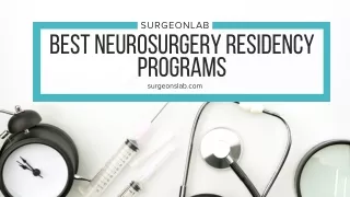 Top Neurosurgery Residency Programs:  Surgeonlab