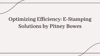 Revolutionize Your Mailing with Pitney Bowes E Stamping Solutions