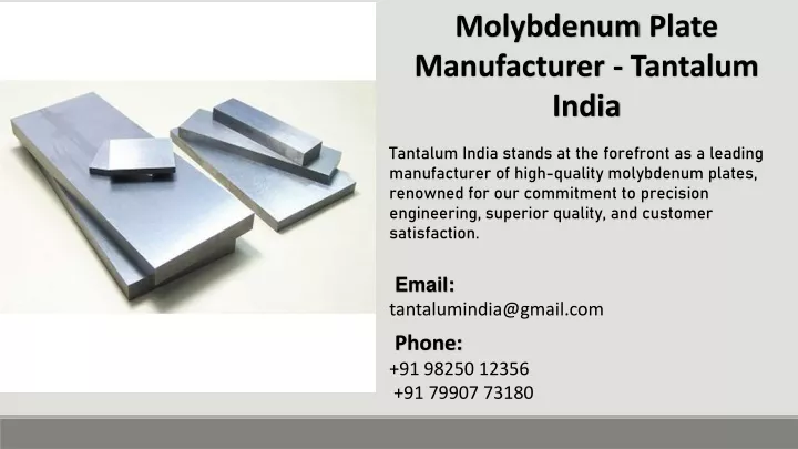 molybdenum plate manufacturer tantalum india