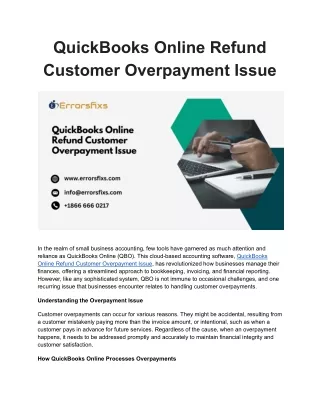 quickbooks online refund customer overpayment