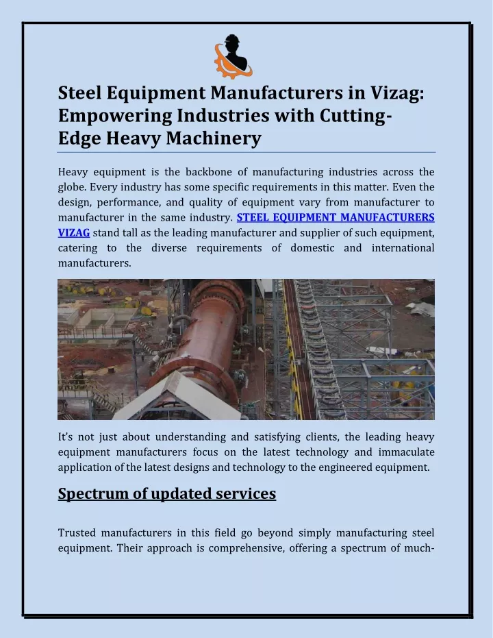 steel equipment manufacturers in vizag empowering