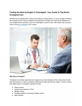 finding the best urologist in chandigarh your
