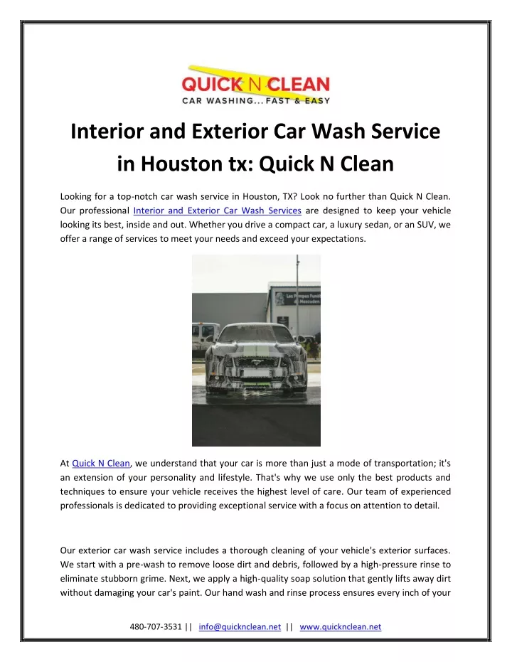 interior and exterior car wash service in houston