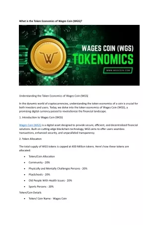 Wages Coin Document