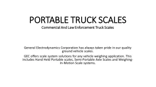 Portable Truck Scales for Commercial and Law Enforcement Use | GEC