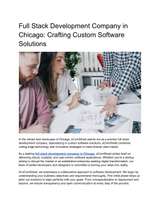 Full Stack Development Company in Chicago_ Crafting Custom Software Solutions