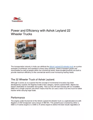 power and efficiency with ashok leyland