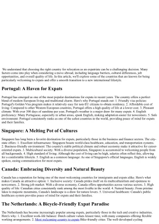 What country is the easiest to be an expat?