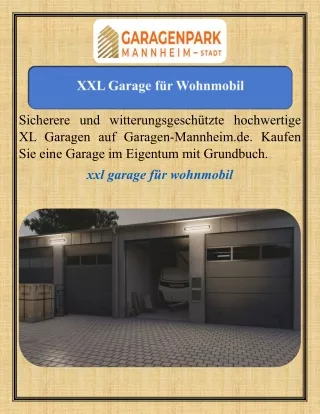XXL  Garage   für  Wohnmobil