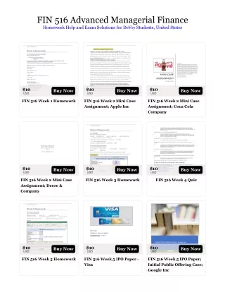 fin 516 advanced managerial finance homework help