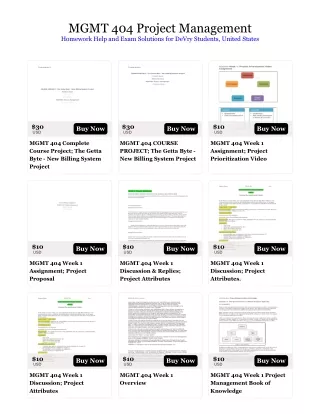MGMT 404 Project Management