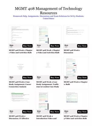 MGMT 408 Management of Technology Resources
