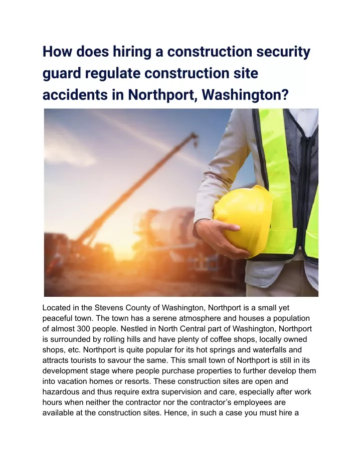 how does hiring a construction security guard