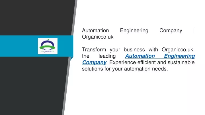 automation engineering company organicco