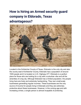 how is hiring an armed security guard company