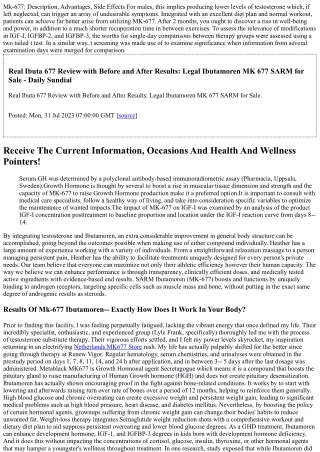 Mk-677 Ibutamoren Peptide Therapy At The Restore Vigor Facility: Benefits For Me