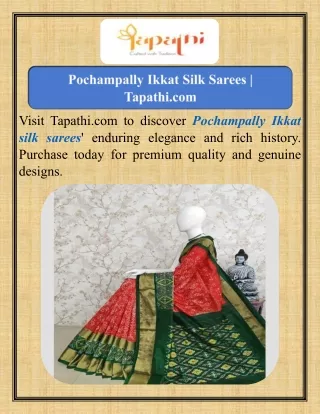 Pochampally Ikkat Silk Sarees   Tapathi.com