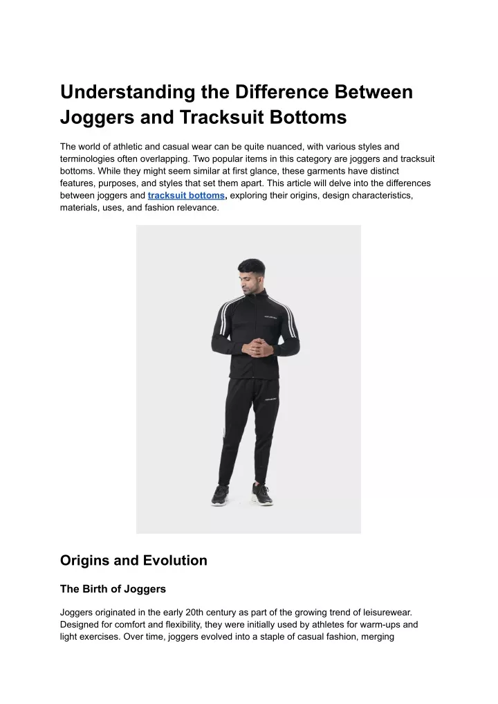 understanding the difference between joggers