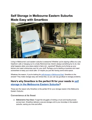 self storage in melbourne eastern suburbs made
