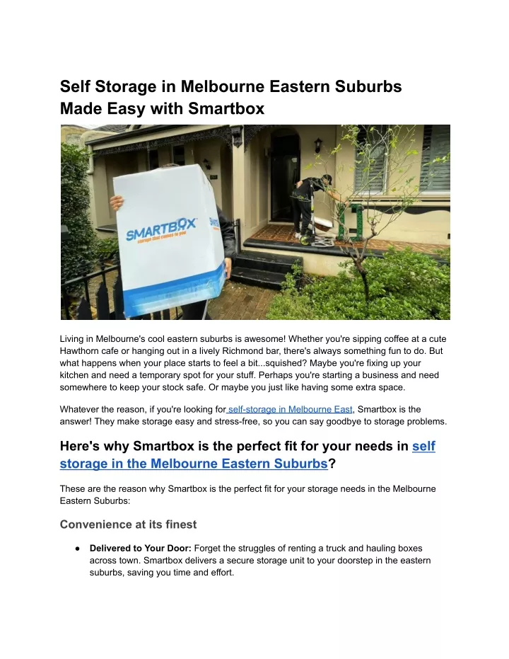 self storage in melbourne eastern suburbs made