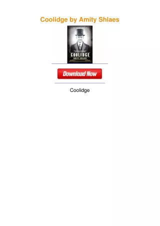 Coolidge by Amity Shlaes
