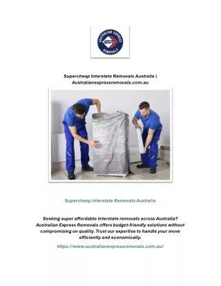 supercheap interstate removals australia