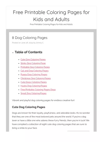 Dog Coloring Pages