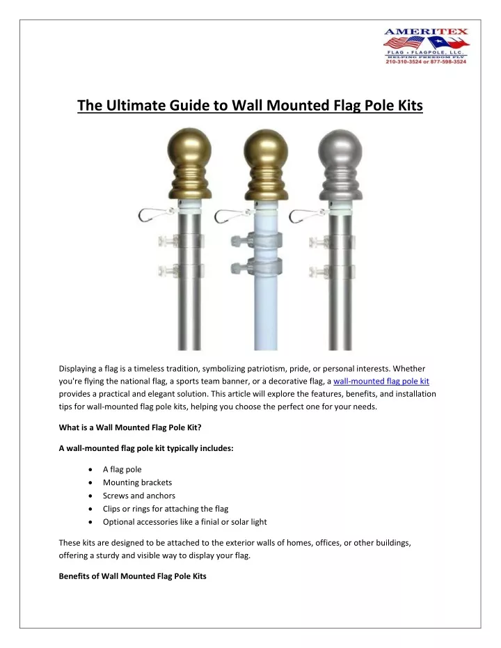 the ultimate guide to wall mounted flag pole kits