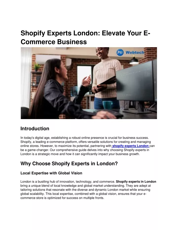 shopify experts london elevate your e commerce