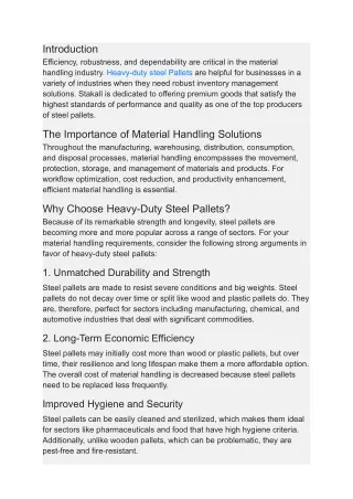 Heavy Duty Steel Pallets_ The Ultimate Solution for Robust Material Handling