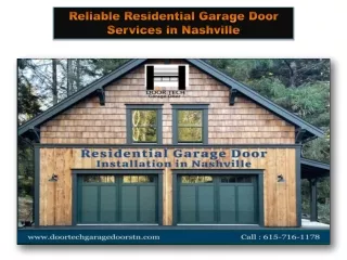 Reliable Residential Garage Door Services in Nashville