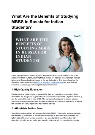 What Are the Benefits of Studying MBBS in Russia for Indian Students_