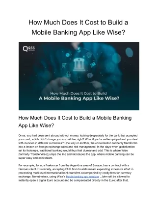 how much does it cost to build a mobile banking