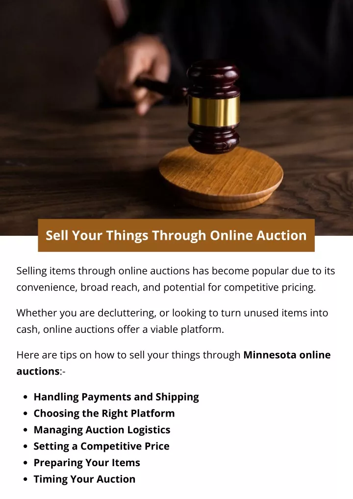 sell your things through online auction