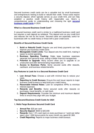 secured business credit cards can be a valuable