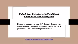 Unlock Your Potential with Natal Chart Calculation With Description