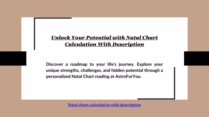 unlock your potential with natal chart