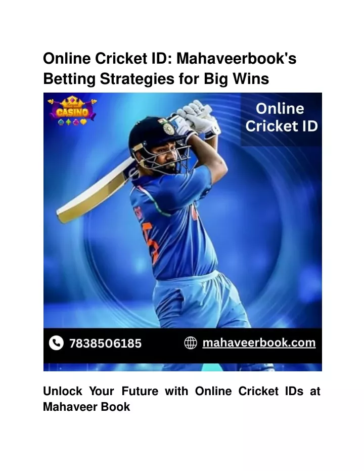 online cricket id mahaveerbook s betting strategies for big wins