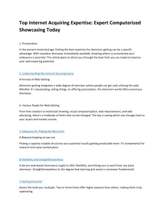 top internet acquiring expertise expert