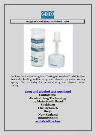 Drug and alcohol test Auckland | ADT