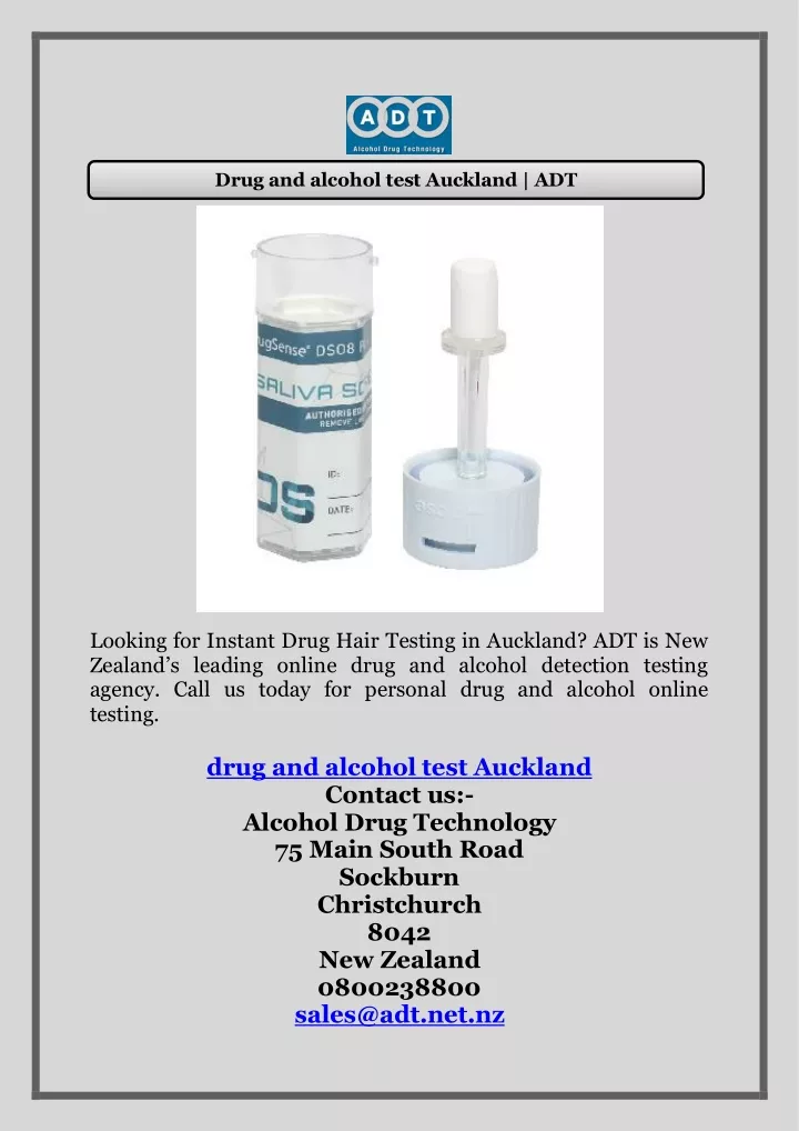 drug and alcohol test auckland adt