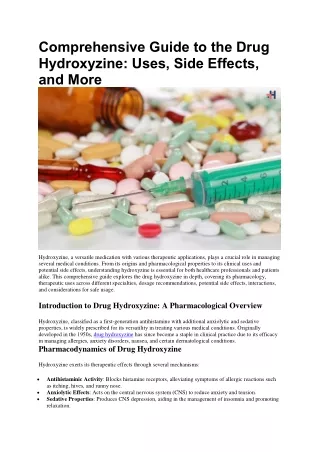comprehensive guide to the drug hydroxyzine uses