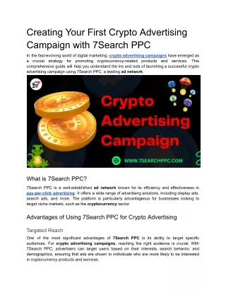 Creating Your First Crypto Advertising Campaign with 7Search PPC