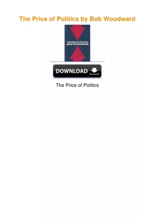 The Price of Politics by Bob Woodward